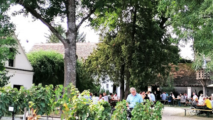 Gastgarten im Museumsgelände Vino Versum