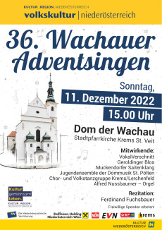 Plakat für das 36. Wachauer Adventsingen